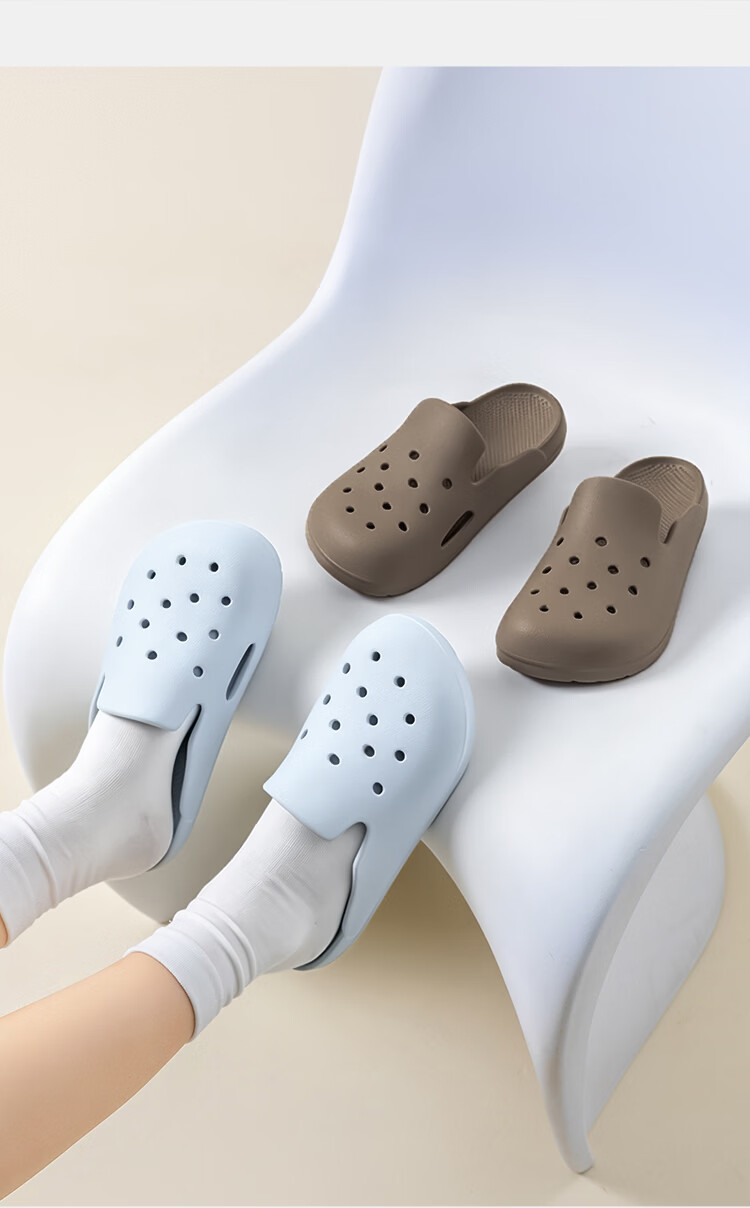 Home Story × J Dear Self-Developed EVA Odor-Resistant Ultra-Soft Perforated Slippers for Women, Pink, Size 37/38 28