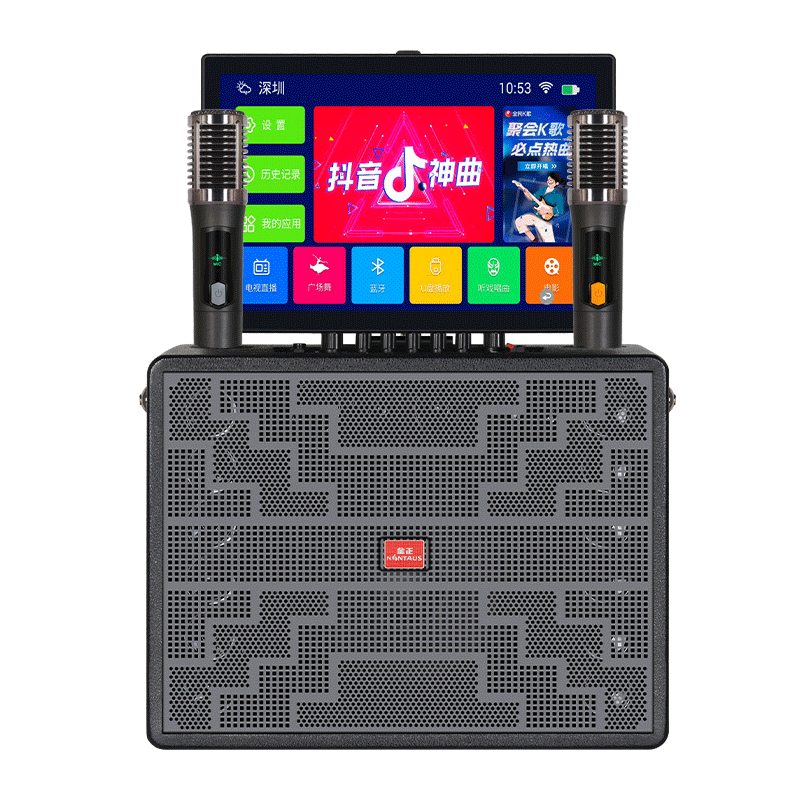 NINTAUS S76S Home KTV Sound System Video Player Outdoor Network Square Dance with Display Screen Home TV Karaoke Microphone Karaoke Portable Speaker Song Selection All-in-One Machine