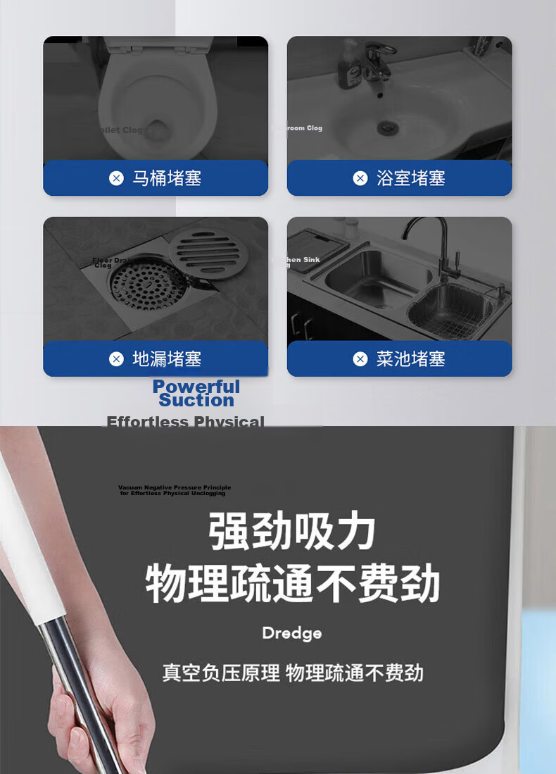 Qianxihong Electric Drain Cleaner for Toilet And Kitchen, Automatic Sewer Cleaning Machine with Drill Function, 10-Meter GQ-90 Manual And Automatic Combo Model 4