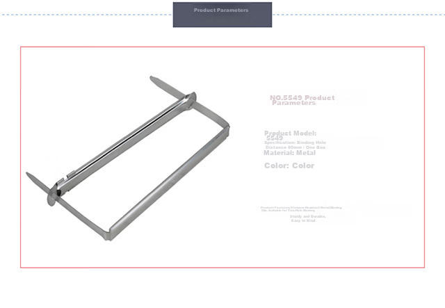 Deli Super Hot Sale 80mm Metal Two-Hole Binder Clips / Hardware Binding Clips Puncher Loose Leaf Ring Accessories 50 Sets/Box Office Supplies 5549 2