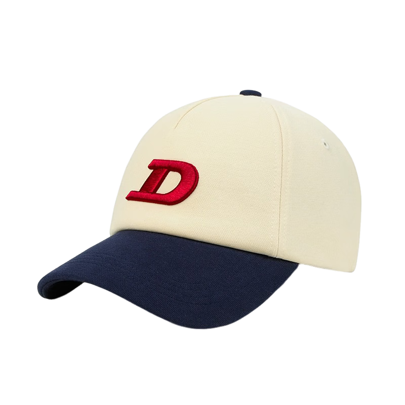 Dickies New American Style Colorblock Letter D Baseball Cap Unisex Soft Top Face-Flattering Embroidered Outdoor Duckbill Hat White