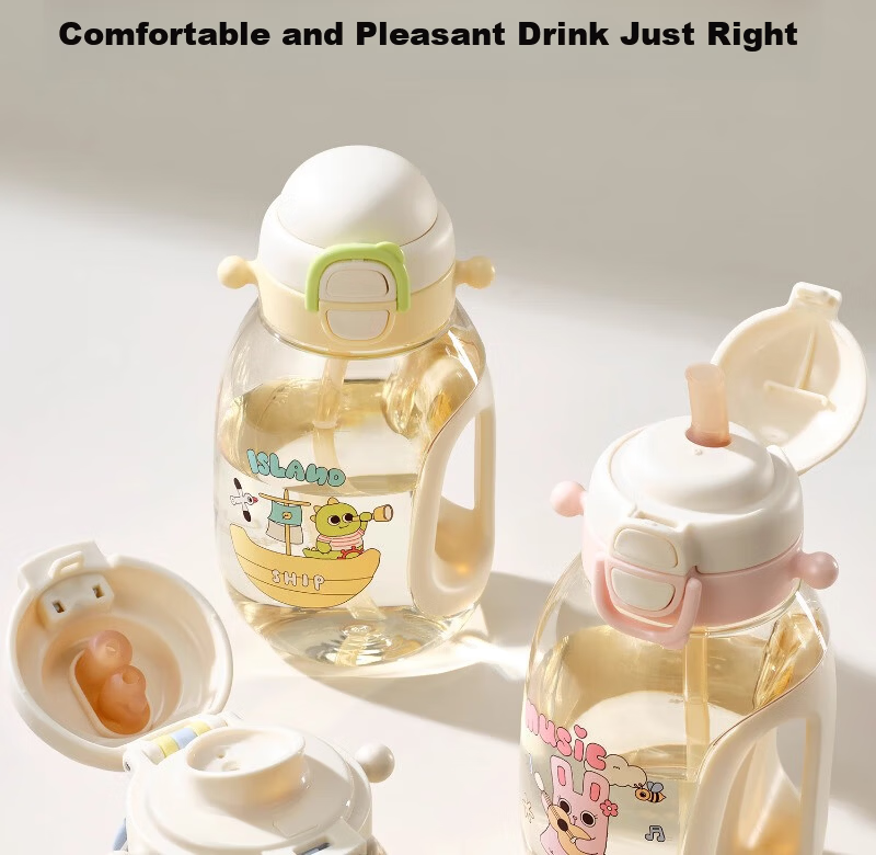 KeChao TonTon Bucket Children's Water Cup Direct Drinking Straw Baby Water Bottle Summer Kindergarten School 2-9 Years PPSU Unisex 5