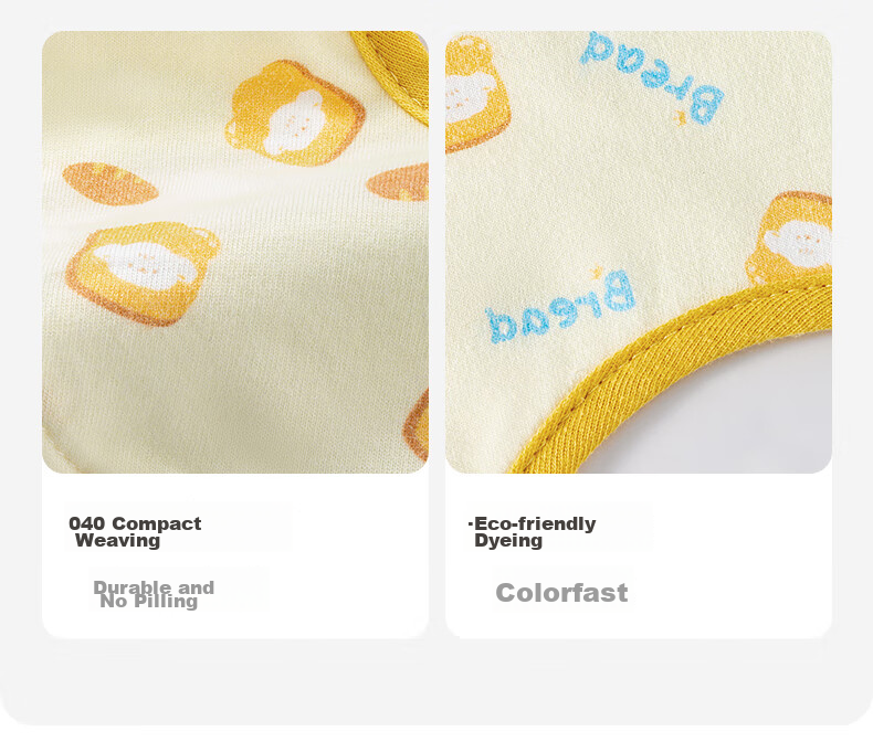 Beitais Baby Summer Thin Cotton A-Class Drool Bib Moisture-Wicking Quick-Dry Waterproof Baby Bibs 3-Pack 14
