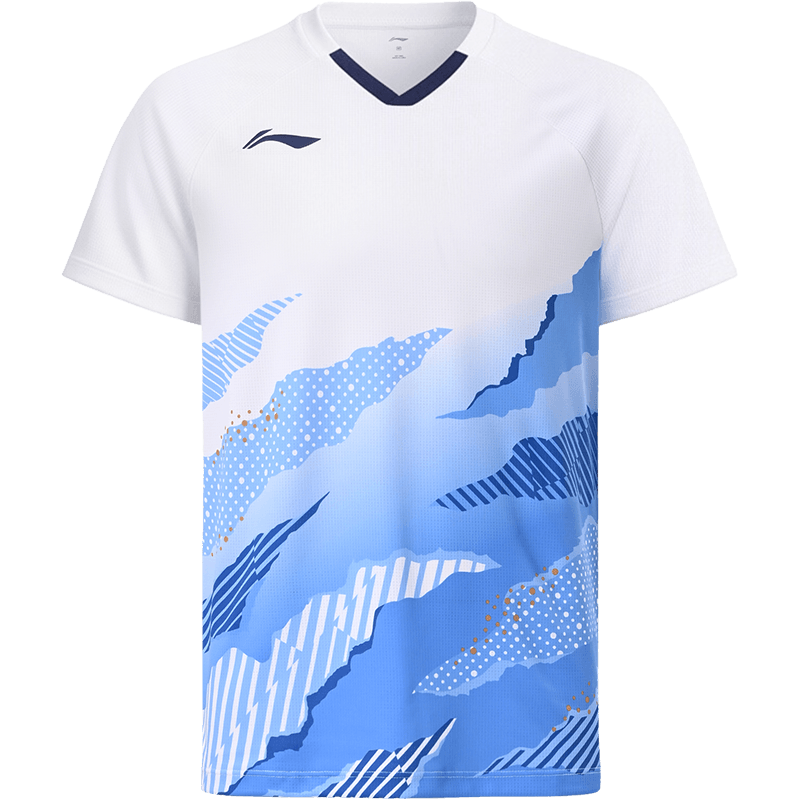 LI-NING Badminton Shirt Unisex International Star Series Short Sleeve Competition T-Shirt Sportswear White XL