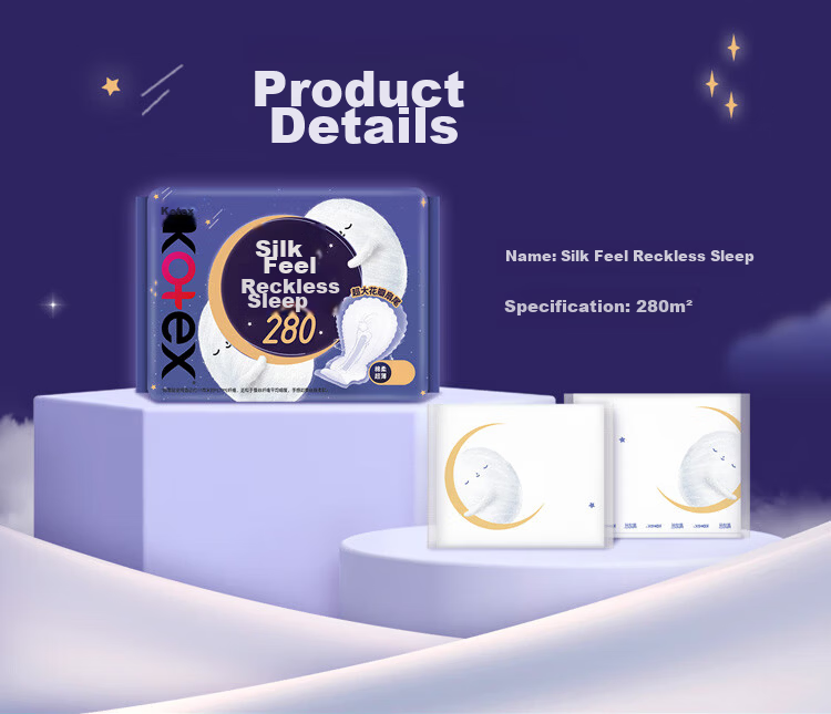 Kotex Long Night Care Silky Soft Sanitary Pads 280mm 8pcs Day and Night Use Menstrual Pads JD Self-operated 7