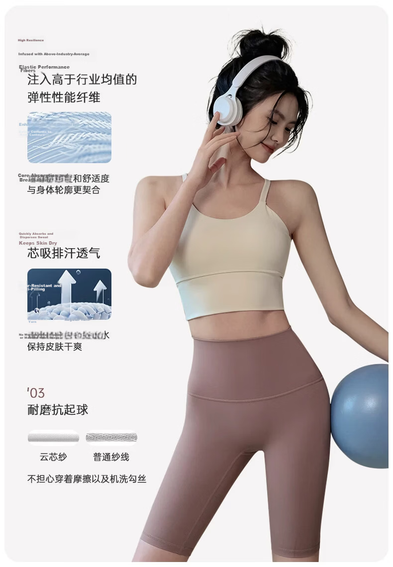 ACKDCS Women's Yoga Shorts 2026 Summer New High Elastic Tight Five-Point Professional Running Cycling Fitness Pants 5
