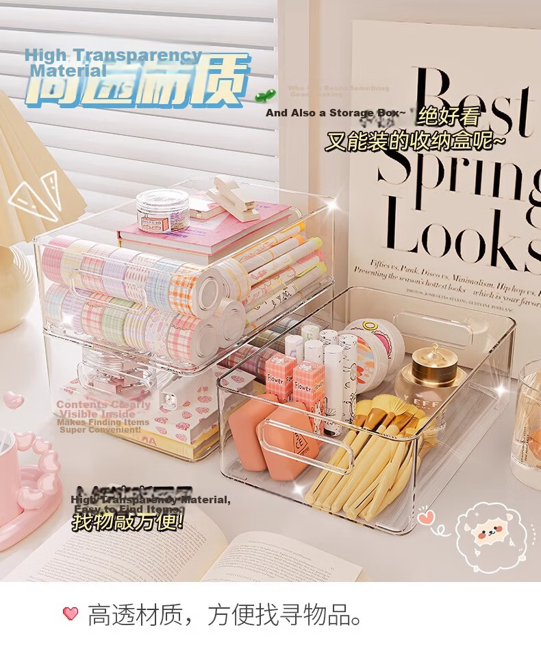 Jialifang Desktop Storage Box, Mini Cute with Lid, Coffee Table Organizer, Car And Bedroom Surface Wastebasket, Jewelry Storage Box 3