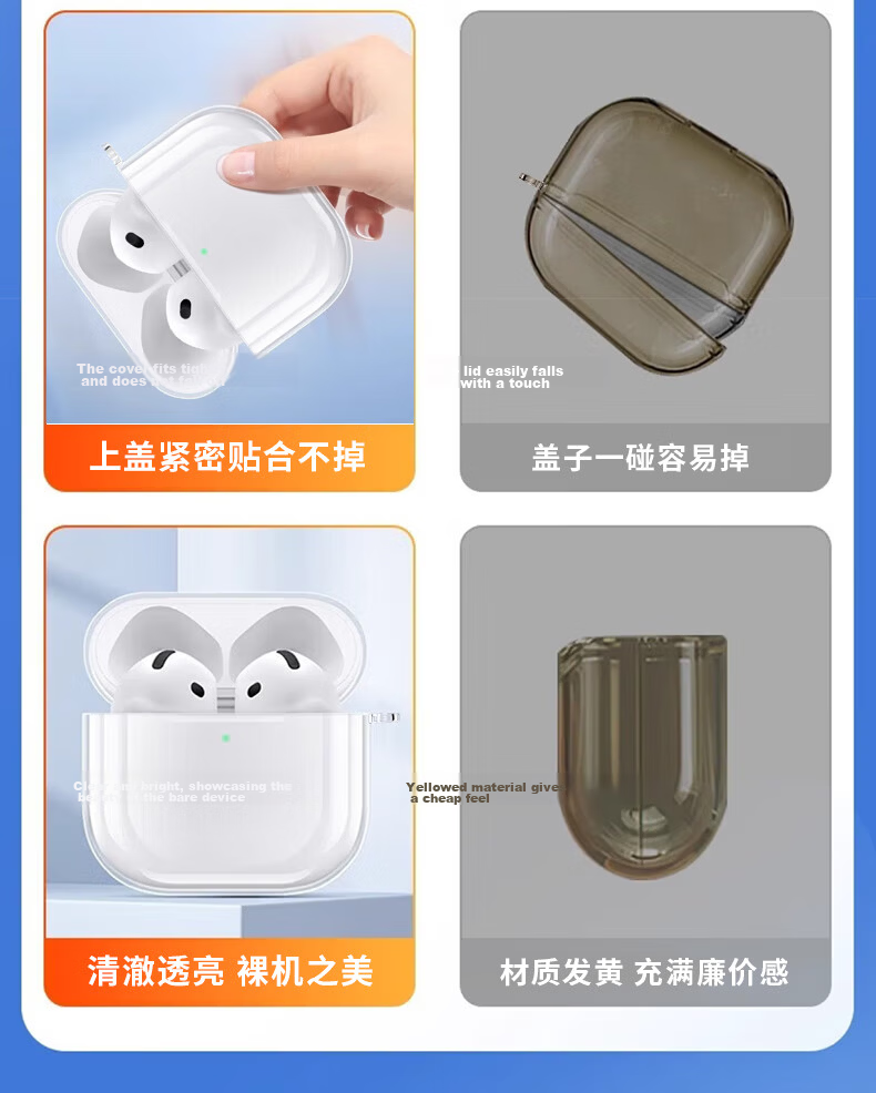 Smorss AirPods Pro 3 Case 2025 Edition Transparent Full-Cover Silicone Protective Shell with Lanyard for Apple Bluetooth Earphones 2