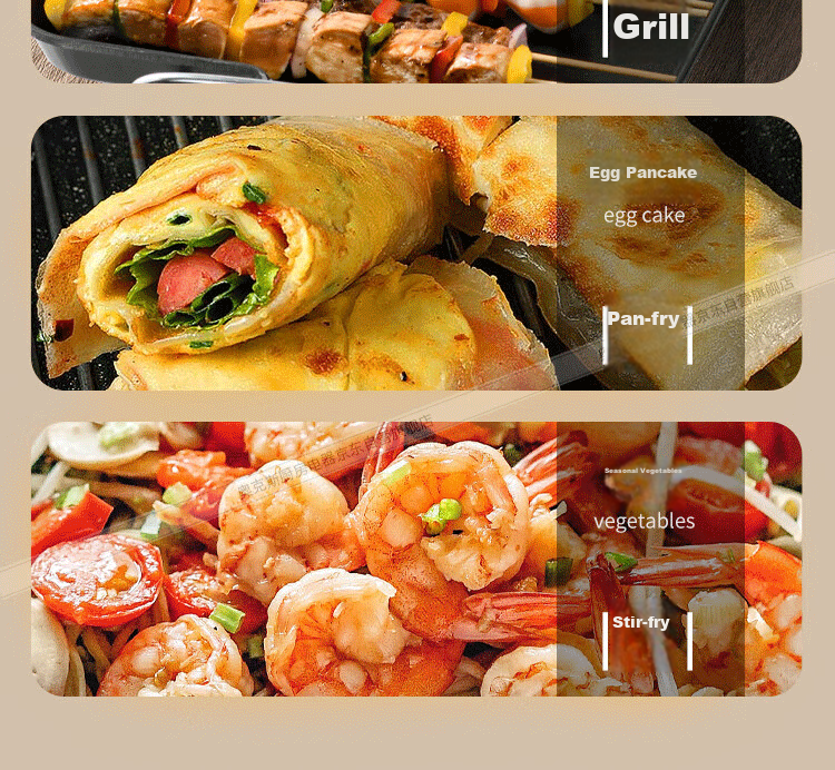 AUX Electric Grill Pan Non-Stick BBQ Grill Hot Pot Korean Style Large Electric Grill LA-KP-A22JD 8