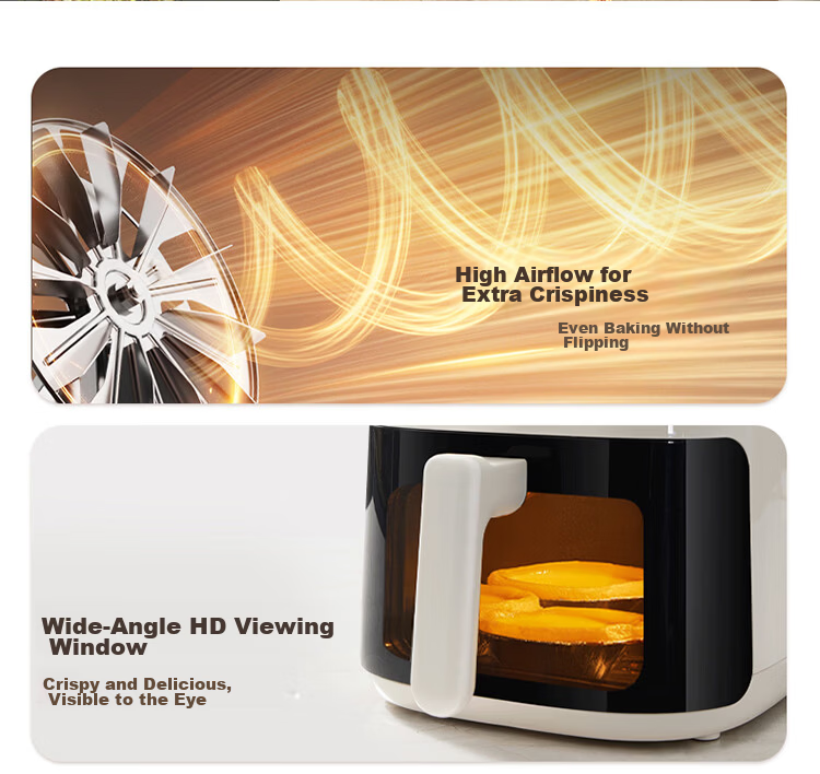 SUPOR No-Flip Air Fryer with Top And Bottom Views, Fully Automatic Steam And Bake All-In Machine for Home Use, 6L Large Capacity Metal Inner Electric Fryer, New Model KD60D876 4