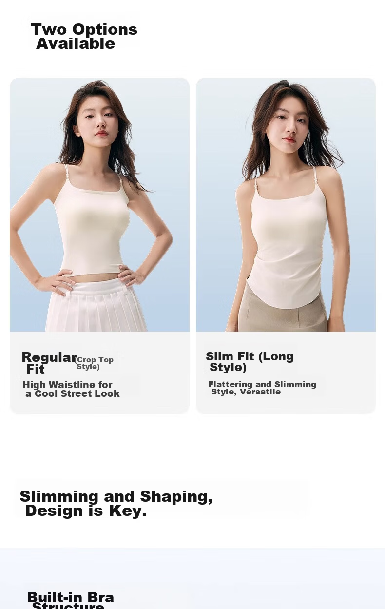 MiiOW Women's Strap Vest 2025 New Chest Pad Built-in Bra Backless Integrated Summer White Top 3