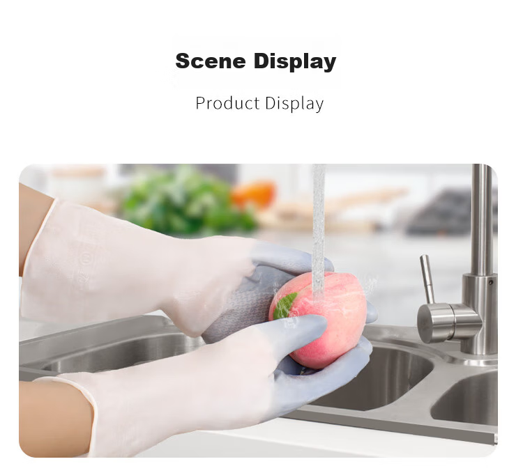 Fu Aijia Thickened Wear-Resistant Gradient PVC Dishwashing Gloves Kitchen Cleaning Gloves Durable M Size 3 Pairs Pack 13