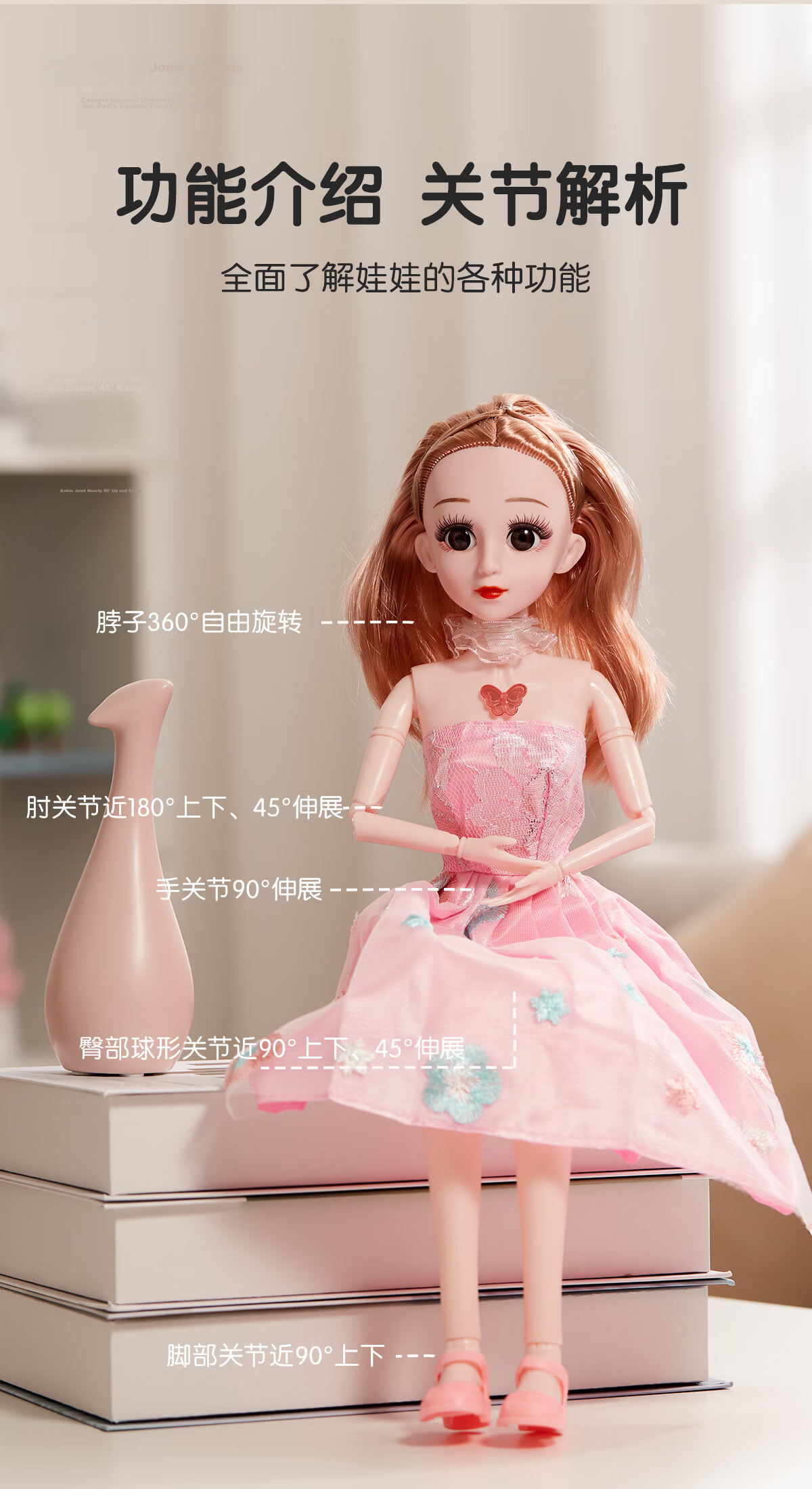Dimoarch Dress-Up Doll Toy for Girls Princess Dress-Up Single Set Age 3-6 Birthday Gift 3