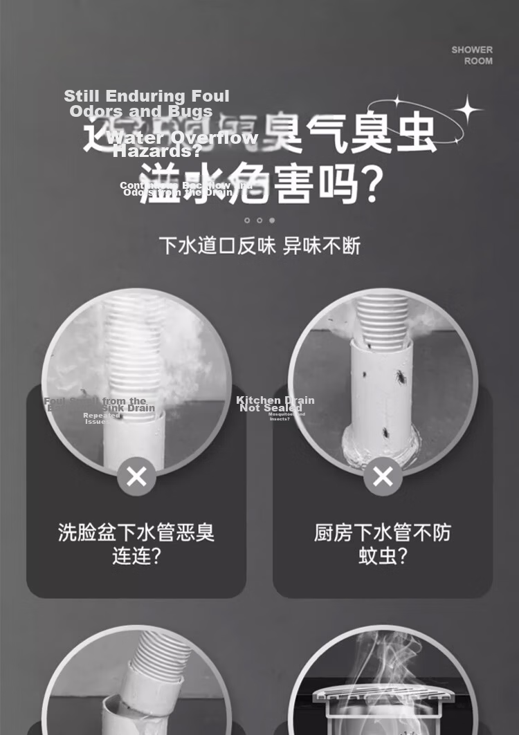 DU PONT Drain Anti-Odor Device, Kitchen Drain Tee Connector, Sealing Plug for Drainage Pipe, PJ035SW 6