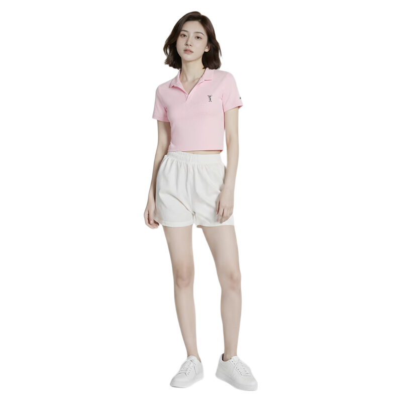NIKE Spring And Summer Women's Short-Sleeve T-Shirt, Polo Shirt, Sports Casual, Fitted Top HJ6852-663, Pink, Size M