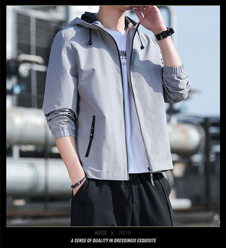 TUCANO Men's Hooded Windproof Durable Casual Versatile Fashion Trendy Jacket Black M 14