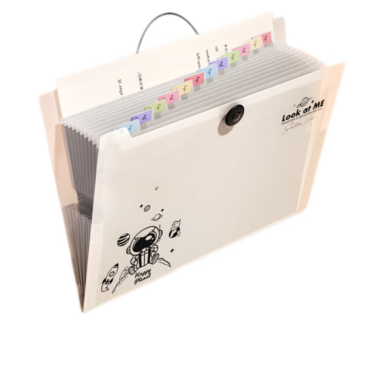 Deli Super Popular 13-Compartment A4 File Folder Document Storage Bag Binder Accordion Large Capacity Multi-Layer Student Exam Paper Organizer PM310-13