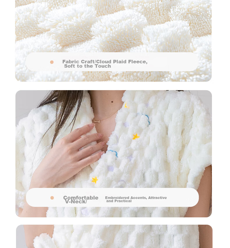 Fanyejia Coral Fleece Bathrobe, Wearable Towel, Home Use, Better Than Pure Cotton, Absorbent, Quick-Drying, Thickened And Enlarged, Women's Sleepwear, Breathable for Summer 13