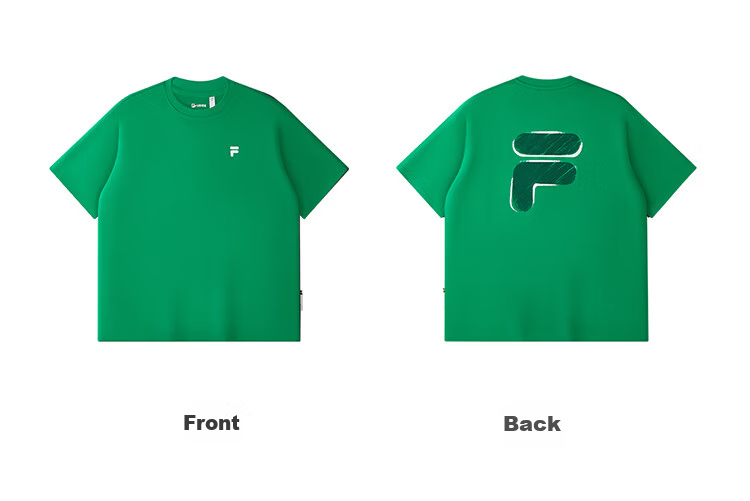 FILA FUSION Fashion Brand Zhang Hao Couple Knit Short Sleeve Shirt 2026 Spring Casual Loose Pure Cotton T-Shirt 120