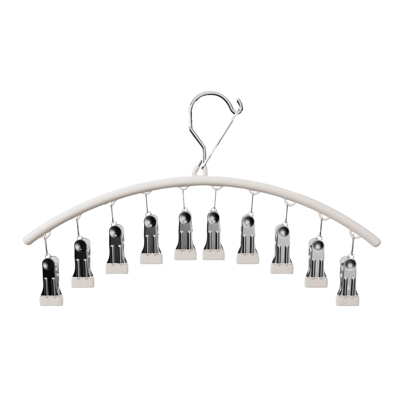 Mengtin Multi-Clip Sock and Underwear Drying Rack, 10 Clips, Windproof Household Hanger