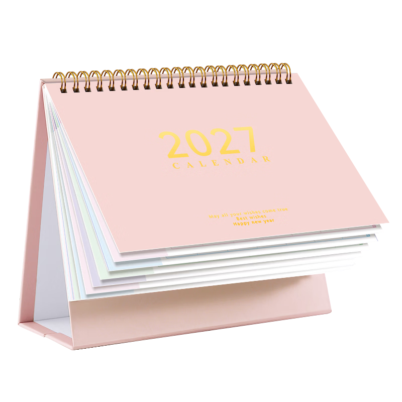 Zuolanzhe Morandi 2026 Year of the Horse Desk Calendar New Edition Large Grid Writing Punch Card Planner Monthly Calendar Office Desktop Decoration Medium Cherry Blossom Pink Customizable