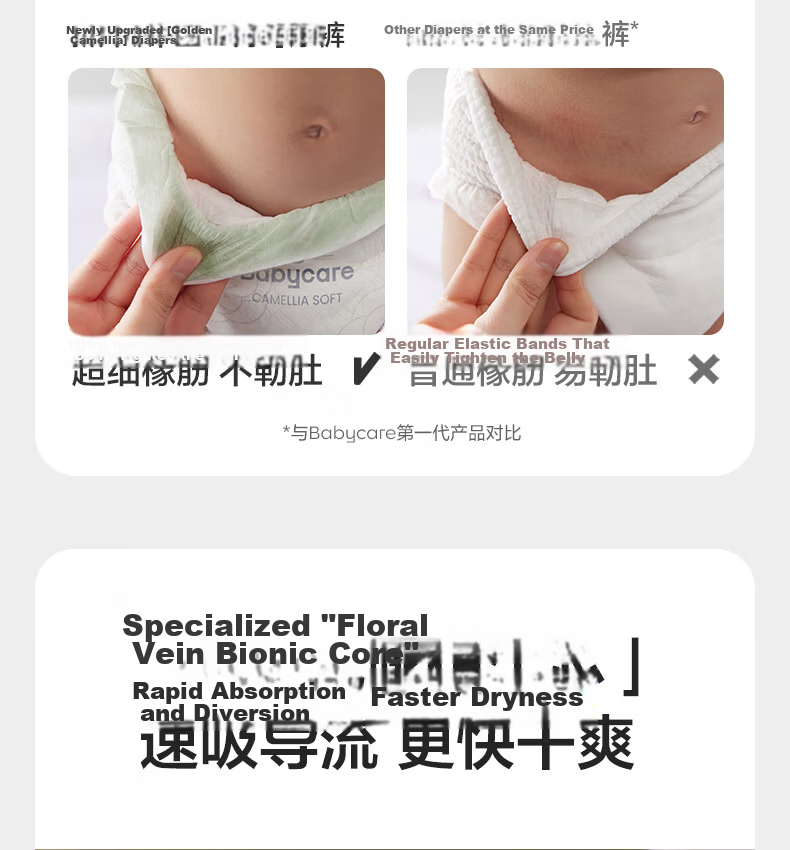 Babycare Camellia Baby Pull-Up Diapers Trial Pack XXXL Size 3 Pieces (>17kg) [New And Old Packaging Mixed] 18