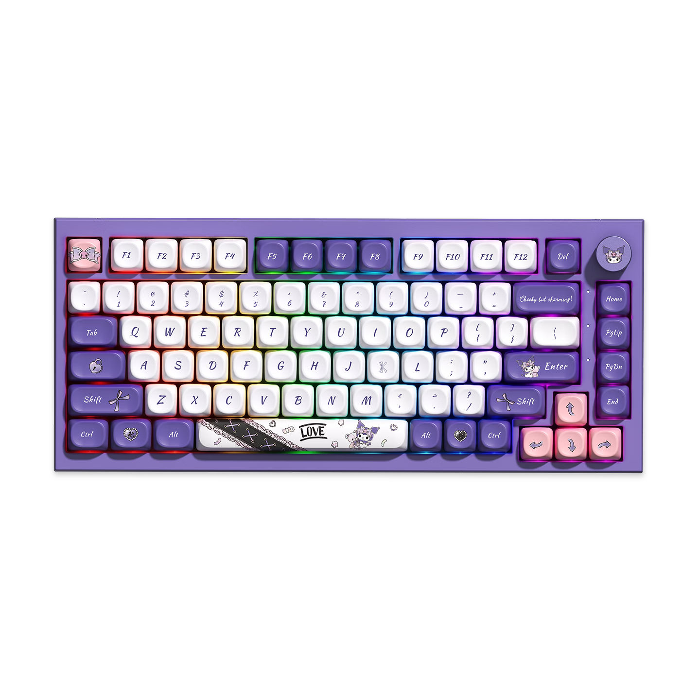 AKKO 5075 V5 Kuromi Collaboration Tri-Mode Wireless Mechanical Keyboard 75% Layout Gaming Esports Female High-Value Office Bluetooth Wired Laptop External Keyboard Gasket