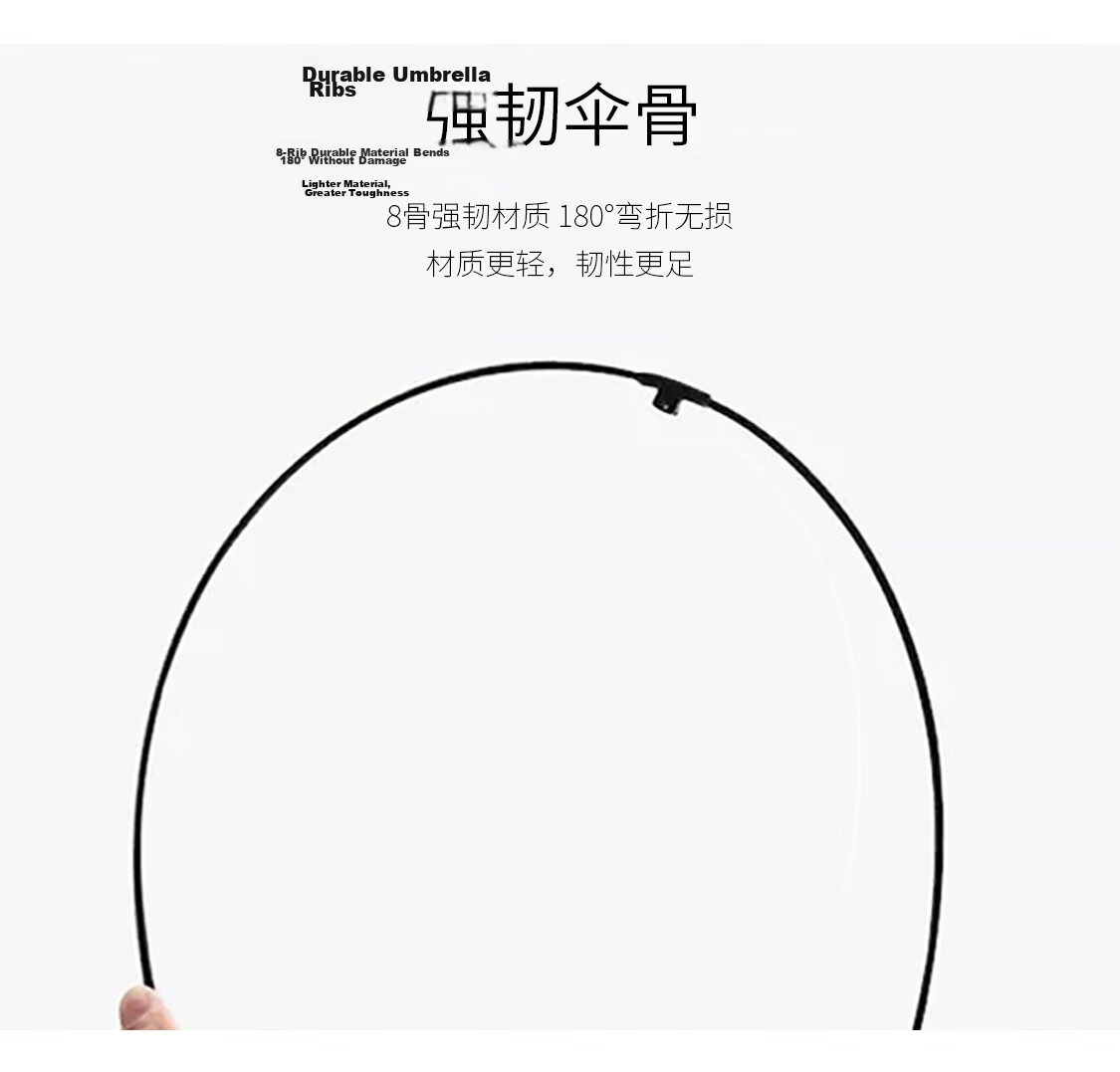 Meebordi Large Reinforced Thickened Sturdy Windproof Long Handle Heavy Rain Business Semi-Automatic Umbrella Customizable 14