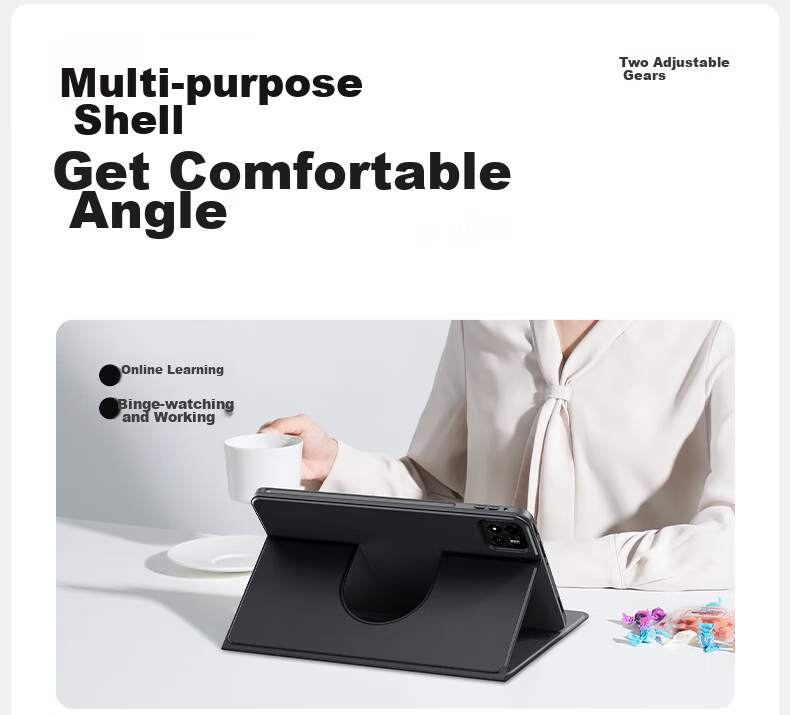 Shanmo Xiaomi Pad 7/7 Pro Case 11.2 Inch Full Coverage 360° Rotatable Shockproof Silicone Cover Black 7