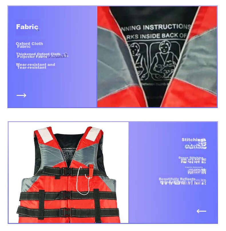 MSEASFREE Adult and Child Life Jacket Buoyancy Vest with Reflective Strips and Whistle, Adult Size (One Size) 5