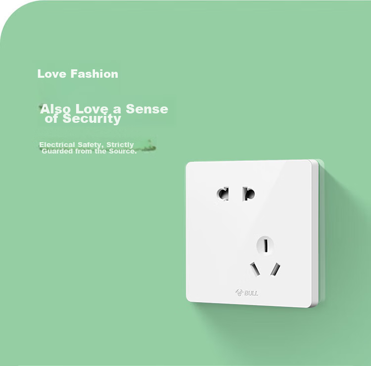 BULL Switch Socket, G12 Series, 10A Five-Hole Socket, 86-Type Socket Panel, G12Z223S, Ivory White 11