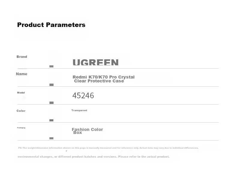 Ugreen Redmi K70 Phone Case Redmi K70 Pro Protective Cover Full Coverage Airbag Shockproof Transparent Ultra-Thin Soft Case 20