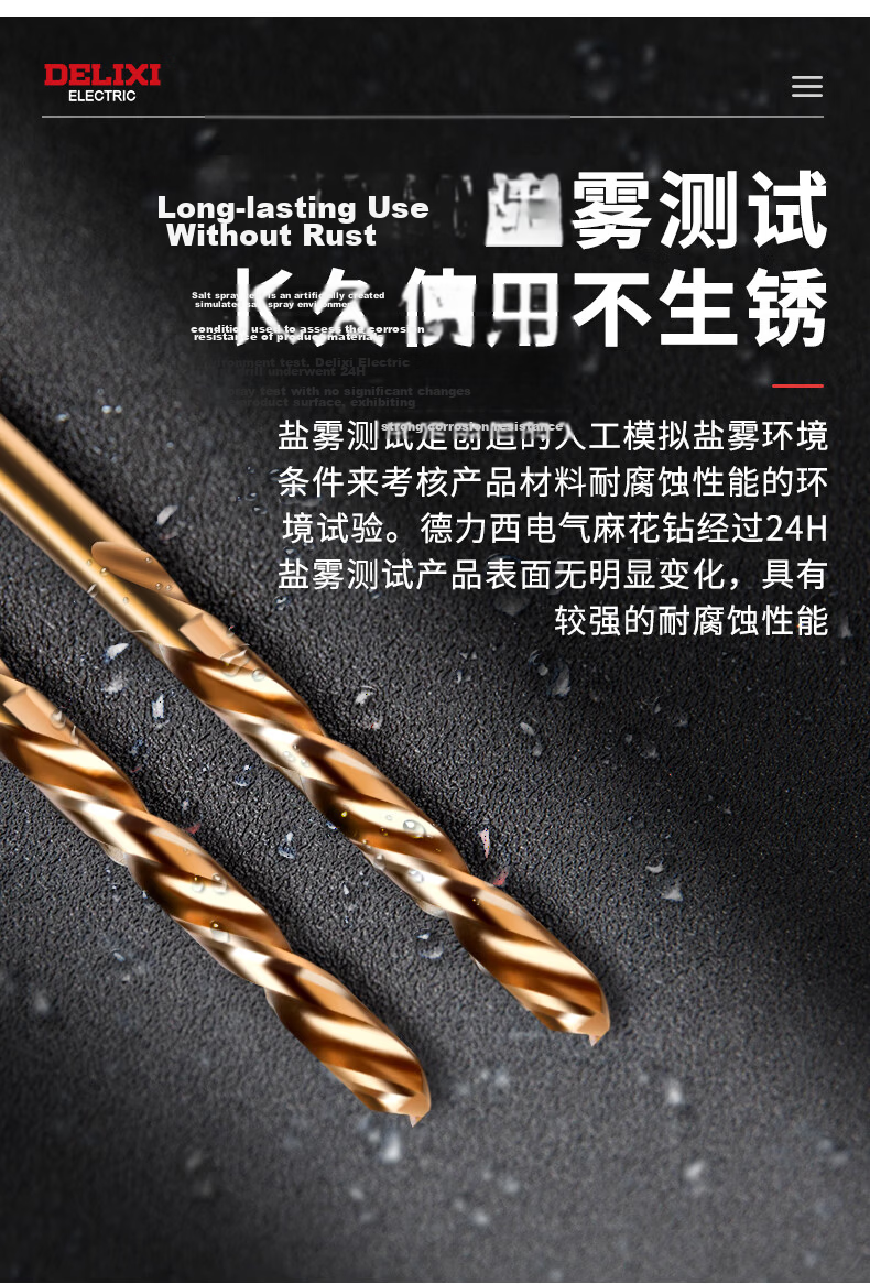 DELIXI ELECTRIC High Hardness Twist Drill Bit Set Stainless Steel Alloy Steel High-Speed Steel Electric Drill 4mm 10