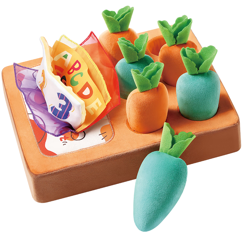 Auby Baby Pull Carrot Toy Baby Tissue Chewable Tear-Resistant 0-1 Year Old Birthday Gift