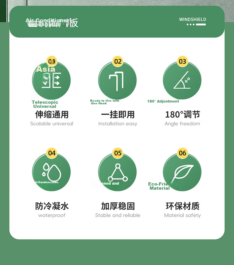 Little Queen Air Conditioner Wind Shield Panel Anti-Direct Blow Maternity Infant No-Installation Air Outlet Windproof Guide Panel Universal Hanging Type 7