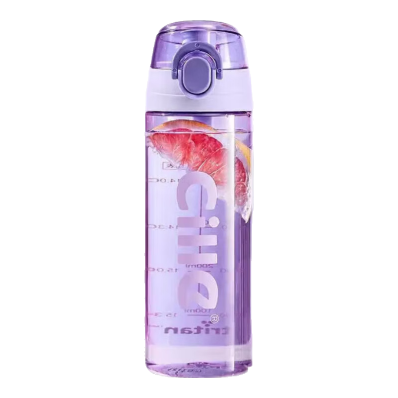 Cille Tritan Plastic Kids Water Bottle 600ml Purple XL-2217 Outdoor Sports Fitness Cup for Boys and Girls