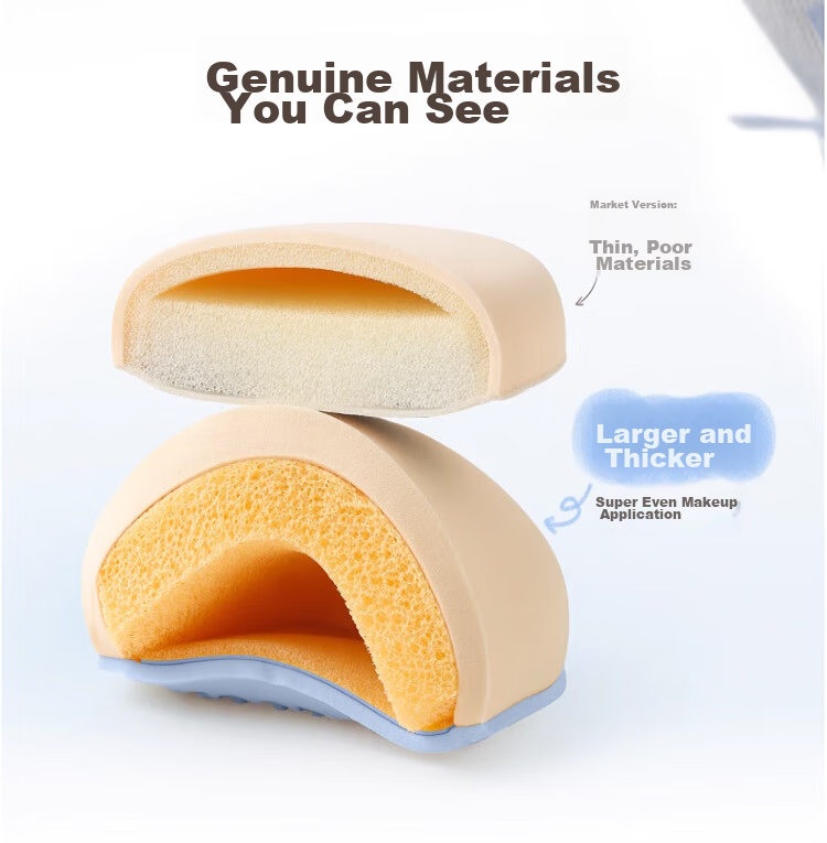 Goodi Big Fatty Cotton Candy Cushion Puff Large Makeup Sponge Dual-Use for Foundation Liquid, Dry and Wet, Non-Powder Absorbing 13