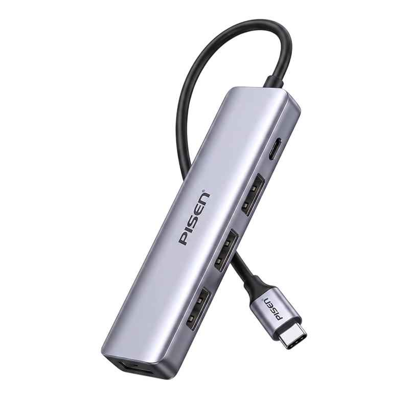Pisen Type-C Expansion Dock to HDMI Splitter Adapter, 4K 60Hz Converter for Apple Computers, Thunderbolt 4 Interface Converter for Huawei, Xiaomi Laptops, IPad