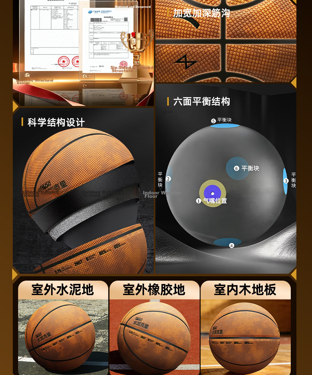 ANTA Basketball No.7 Dustproof Nemesis Game Ball for Adults, Children, and Youth, Indoor and Outdoor Non-Slip Wear-Resistant Standard Basketball 6