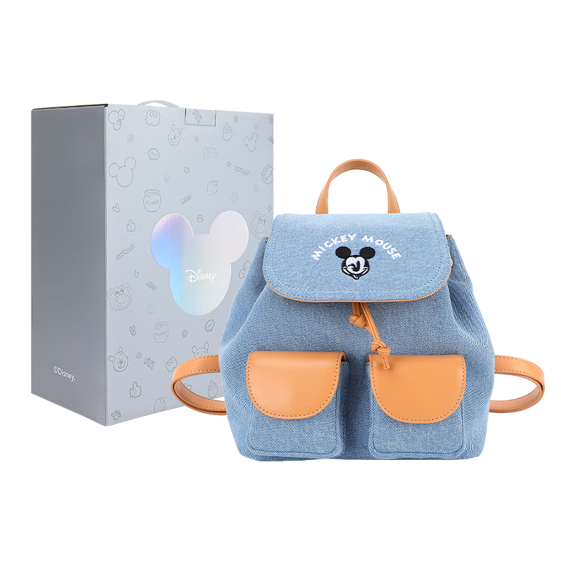 Disney Women's Backpack Mickey Shoulder Bag Fashionable Girl's Backpack Birthday Gift for Women Gift Box Set