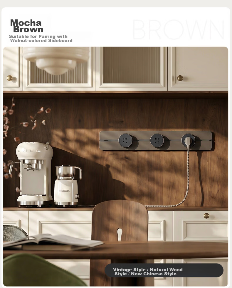 DELIXI Track Socket Cream Style New Seamless Movable Rail 60cm Track + 3 Five-Hole Silver Osmanthus Yellow Outlets 14