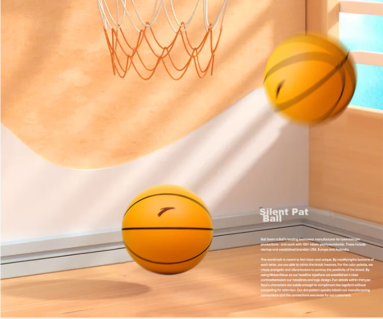 ANTA Silent Basketball No.3 Toddler Pat Ball Indoor Noise-Free Children's Training Toy Soft Leather Quiet Ball Yellow 1