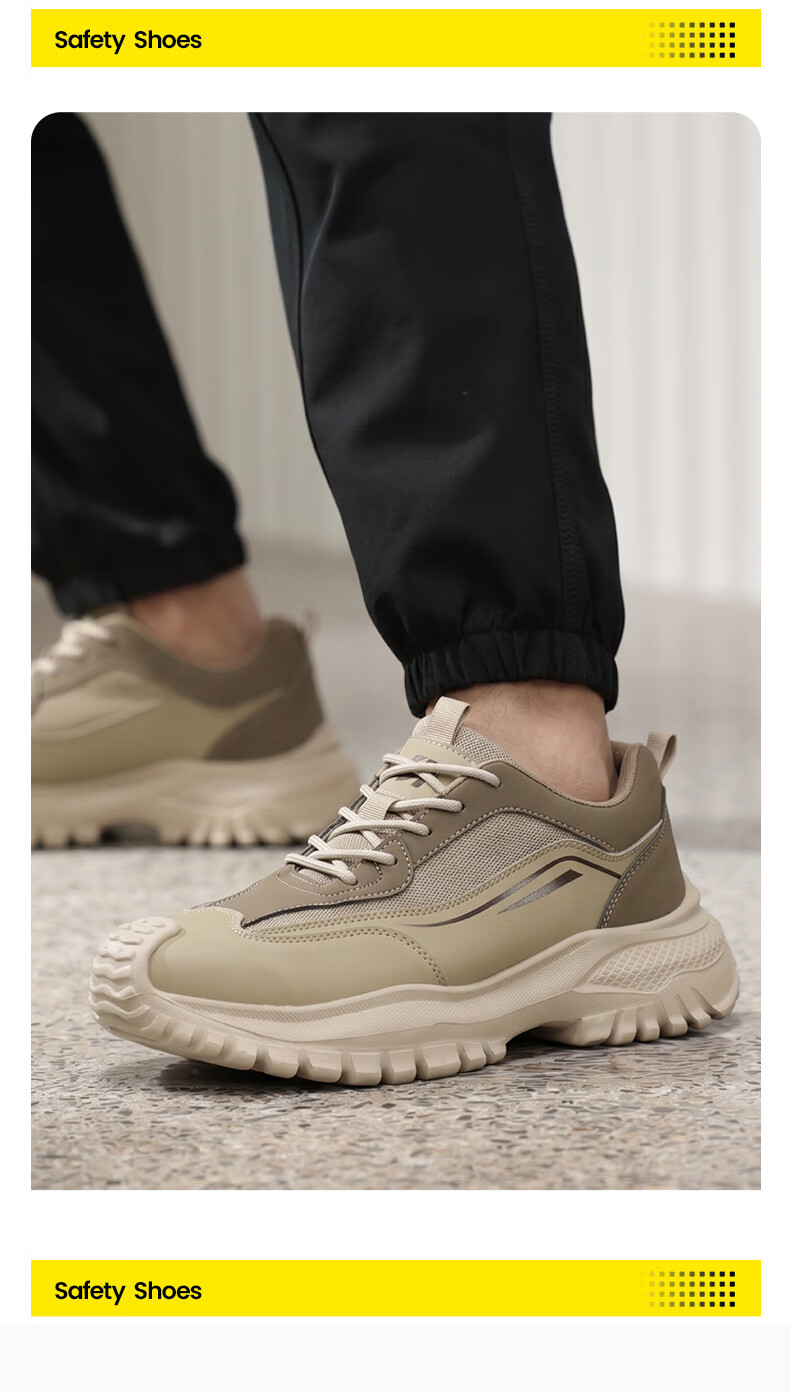 GUYISA Men's Summer Breathable Anti-Smash Steel Toe Anti-Puncture Ultra-Light Comfortable Safety Work Construction Shoes 5003 Size 42 17