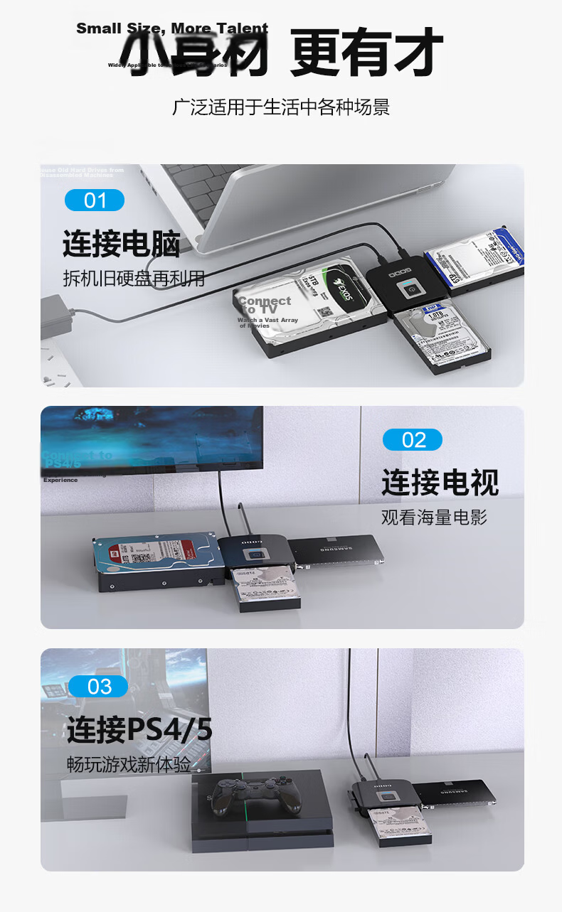 GODO Mechanical Hard Drive Converter Mobile SATA Easy Drive Cable 3.5 Inch IDE to USB 3.0 External Expansion Enclosure for Desktop Laptop Old SSD 11