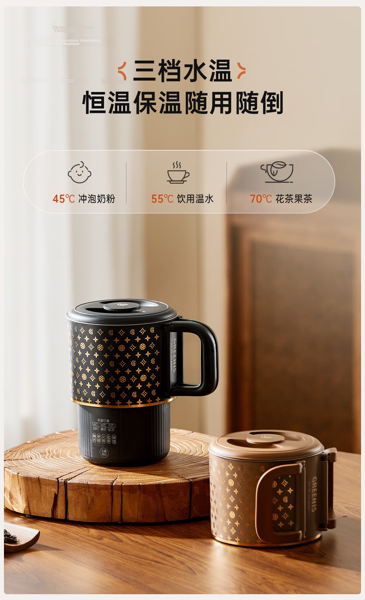 GREENIS Pure Titanium Foldable Portable Electric Kettle Mini Travel Water Boiler Multi-Stage Temperature Control Small Gift 12