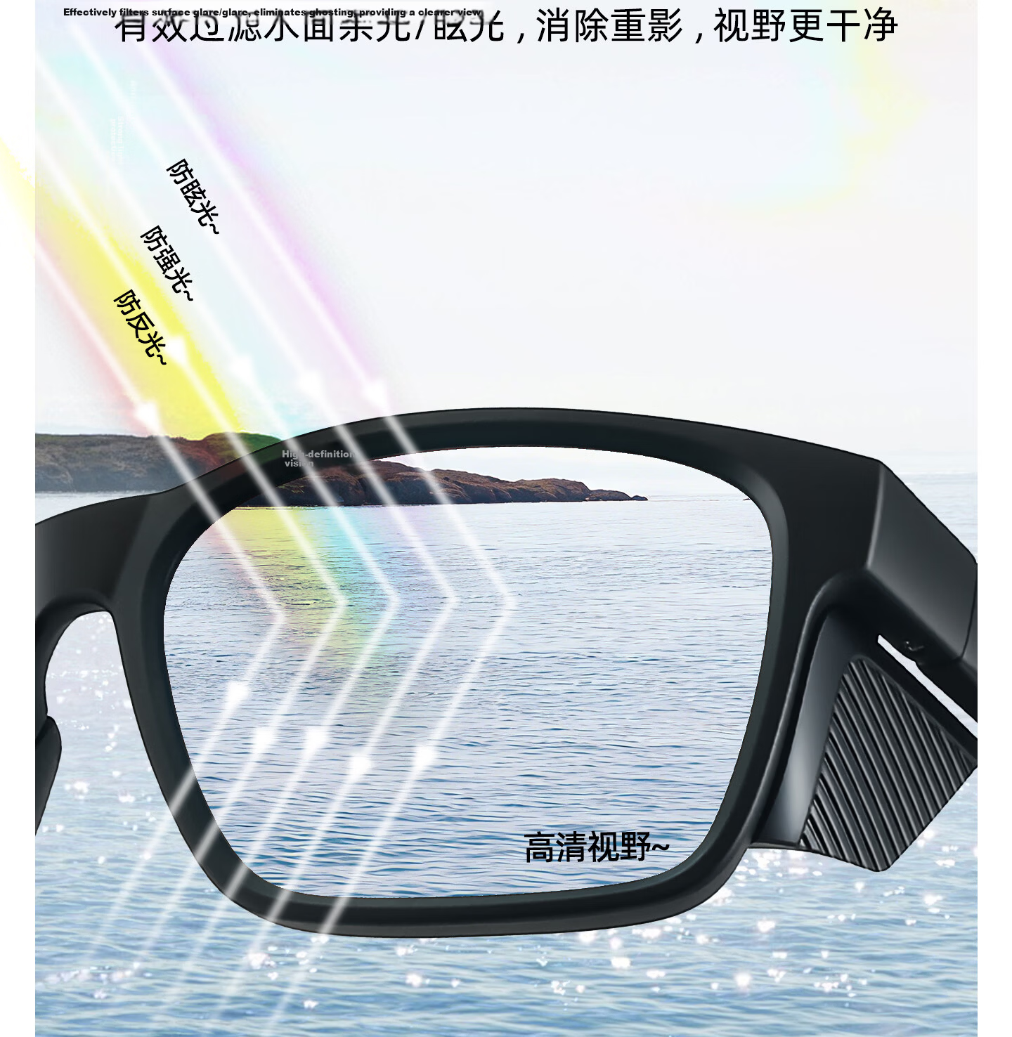 CAPONI German Imported Polarized Fishing Sunglasses HD Float Viewing Men's Cycling Sports UV Protection Sunglasses 6