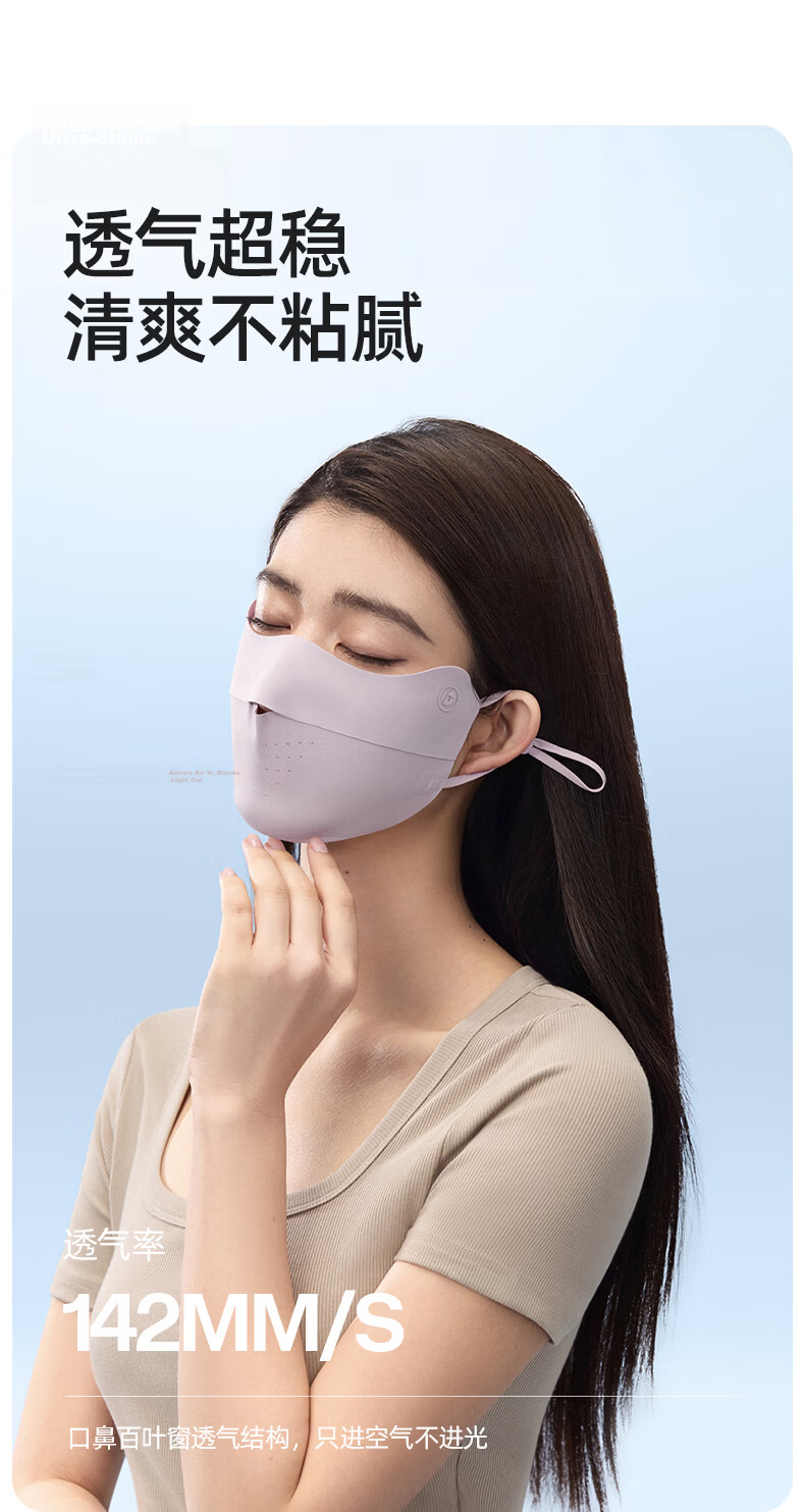 Xiao Ye He Zi [Guan Xiaotong Same Style] Eye Protection Corner Sunscreen Face Mask Summer Women's Blush 3D Mask UV Protection Dust Ice Silk 7
