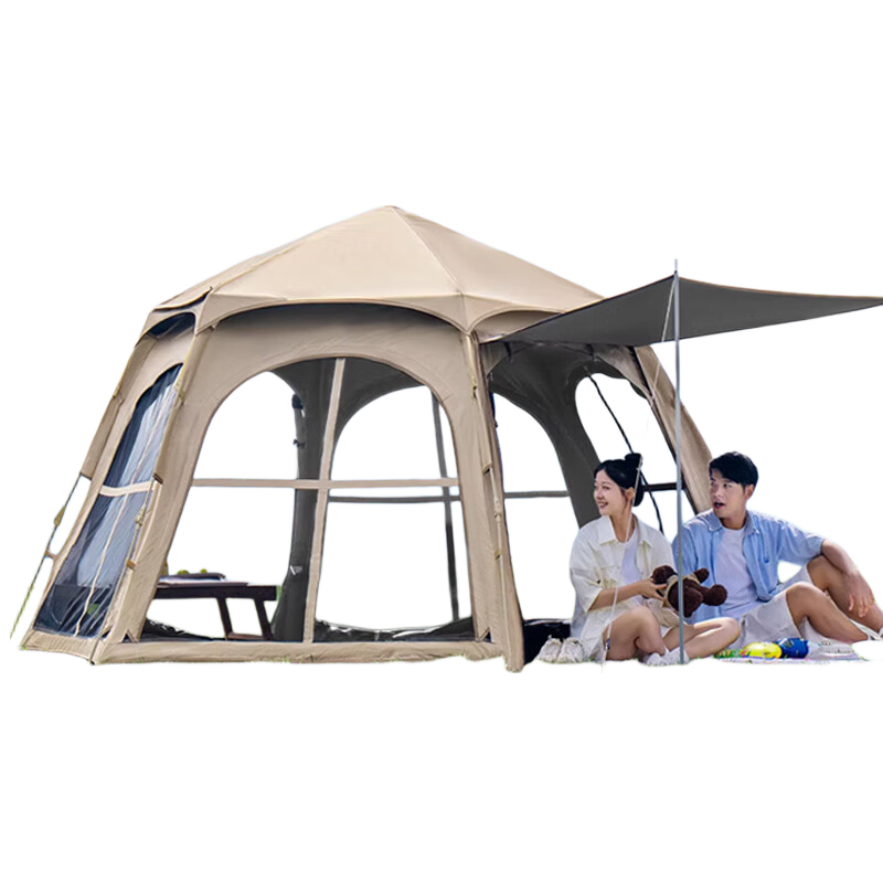 BeiJiLang Outdoor Tent Blackout Sunshade Automatic Quick-Open Camping Overnight Park Picnic Rainproof Breathable Hexagonal Tent