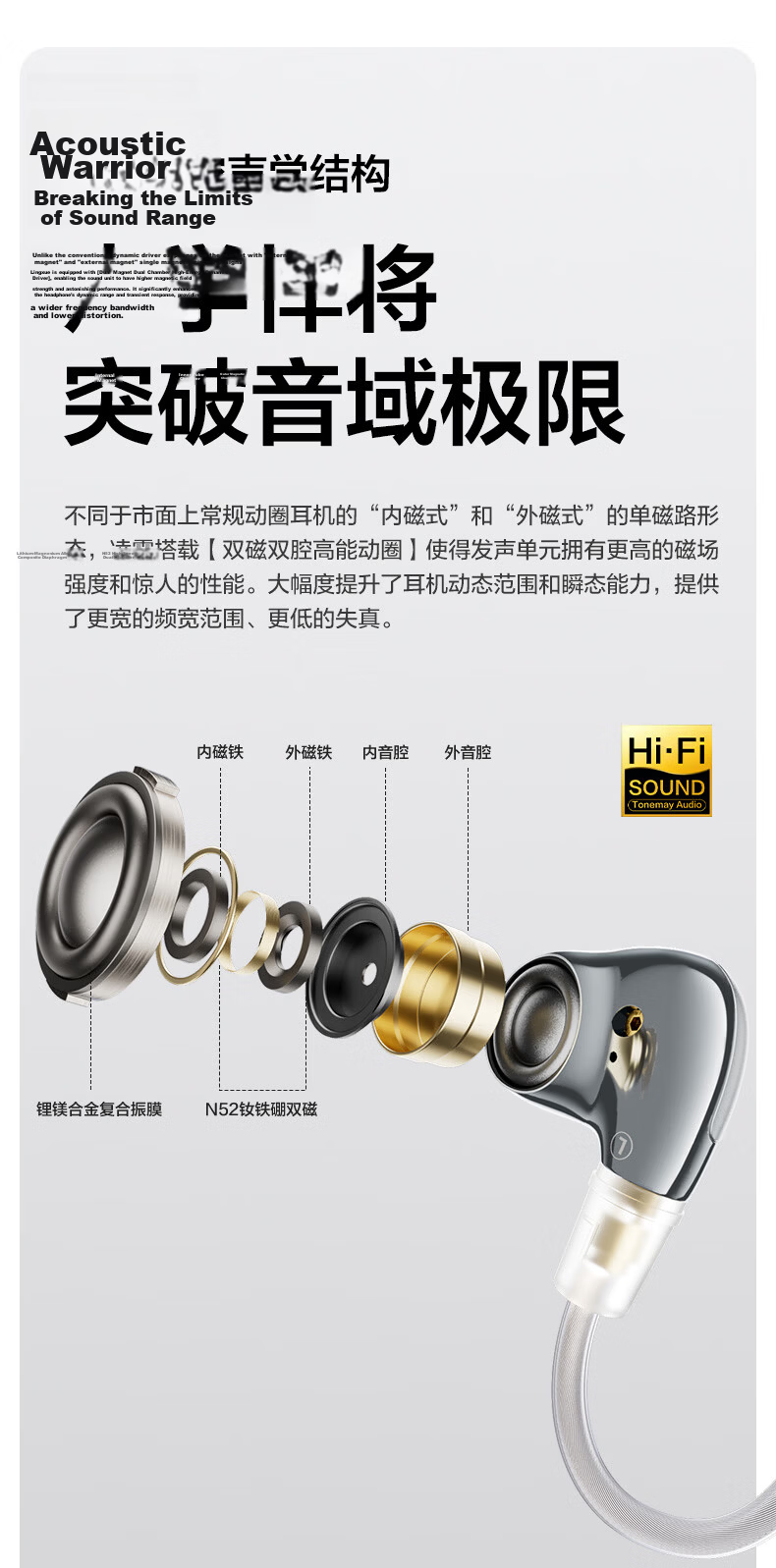 Tonemay Lingxiao HiFi Wired Gaming Earphones In-Ear Delta Operation E-sports Headset Sound Localization Audiophile Detachable Cable Valentine's Day Gift 3.5mm with Mic 9