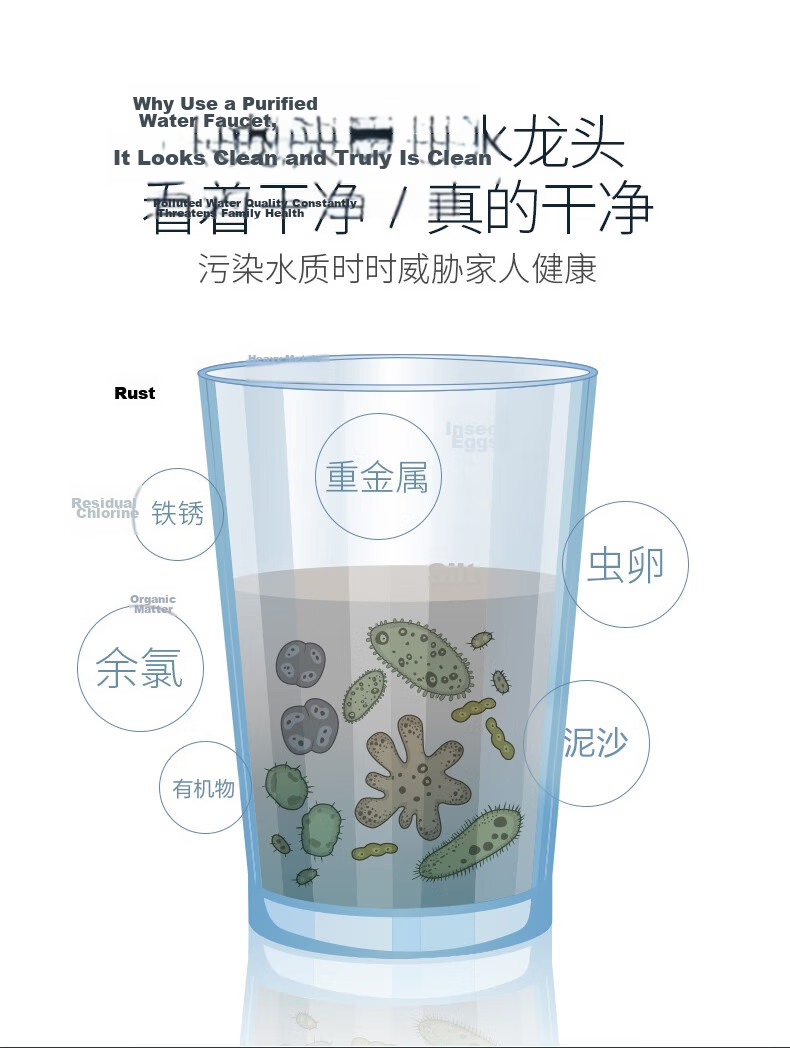 KONKA Water Purifier Faucet Home Kitchen Tap Water Filter Replacement Ultrafiltration Filter Cartridge LT01/LT03/LT05/LT06 Compatible 1 Piece 2